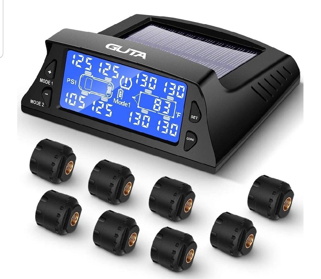 Sealed Box - Tire Pressure Monitoring System for Travel Trailer - 8 External Sensor(0-188 PSI) tpms, 6 Alarm Modes