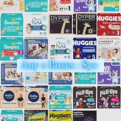 New Diapers Any 2 Boxes 