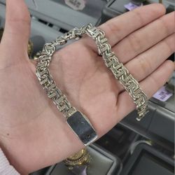 🎀Mothers day Special 2026🎀 8' 925 Chino Bar Greek Design Solid Bracelet 