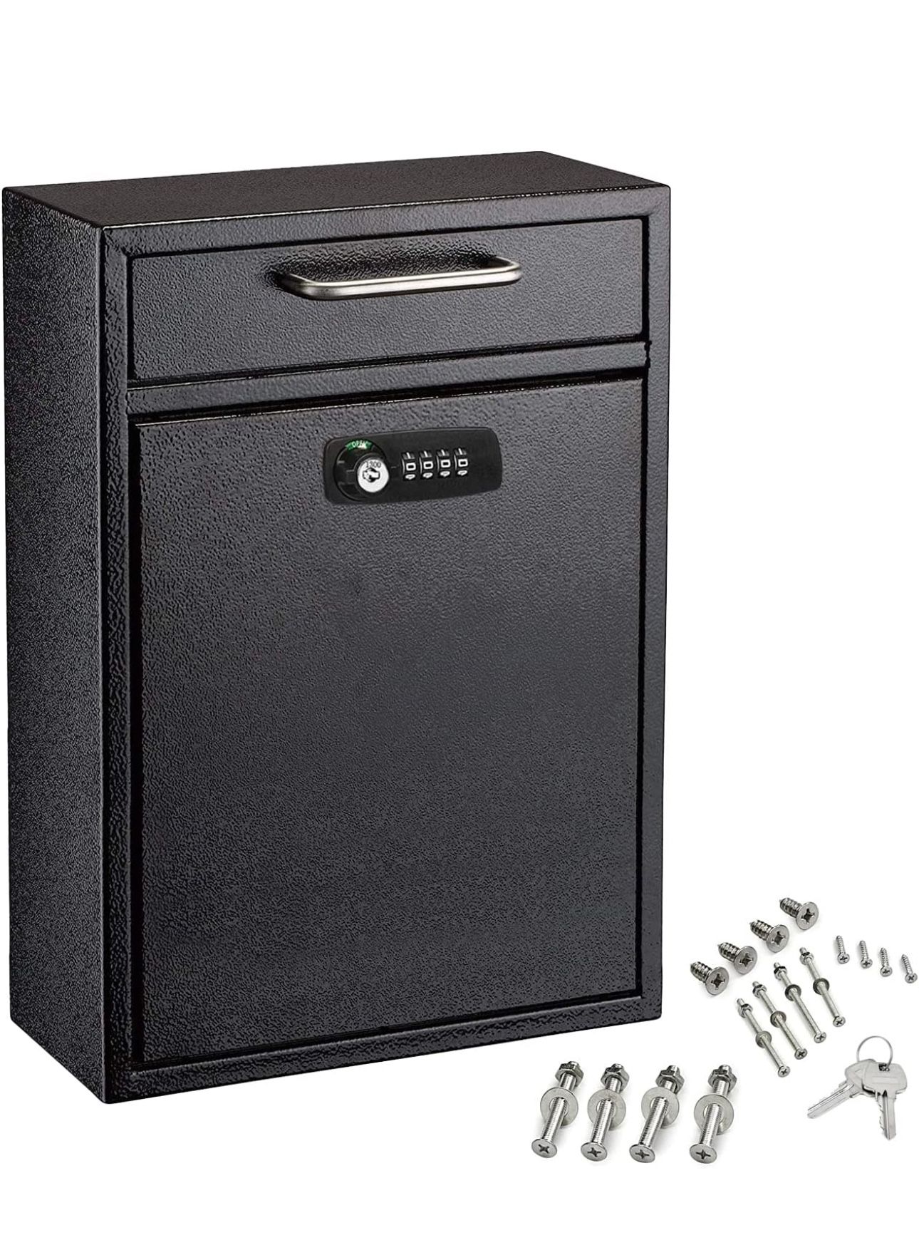Adir Mailboxes with Combination Lock - Hanging Secure Lock Postbox, Cash Drop Box, Key Drop Off Box with Lock - Wall Mounted Mail box 16.8 x 11.22 x 4