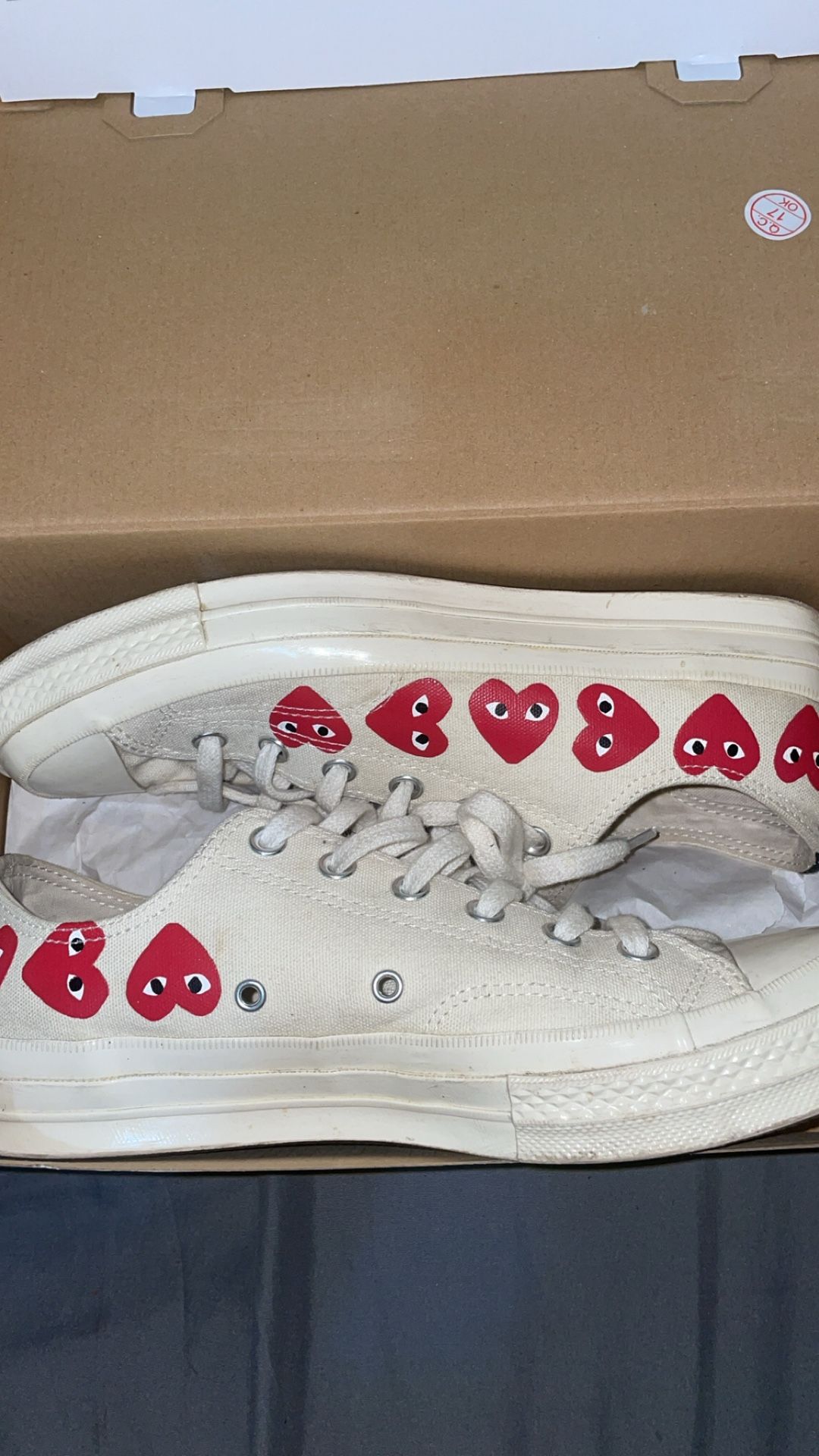 CDG White Converse