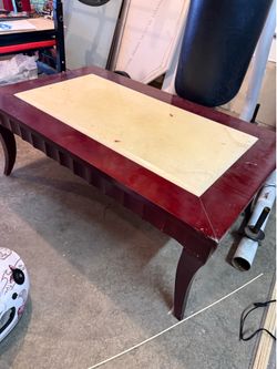 Wood and marble table