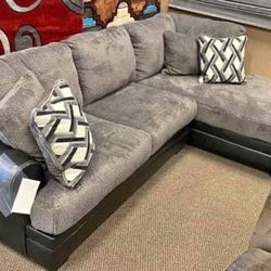 ASHLEY SMOKE SECTIONAL SOFA COUCH 