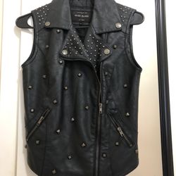 Faux Leather Studded Jacket 