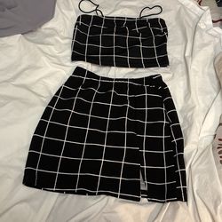 shein black and white set