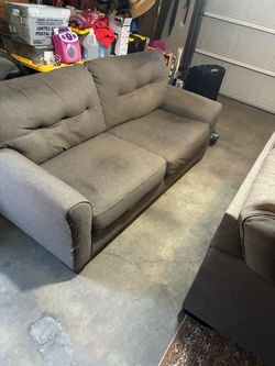 Gray Fabric Loveseat Sofa