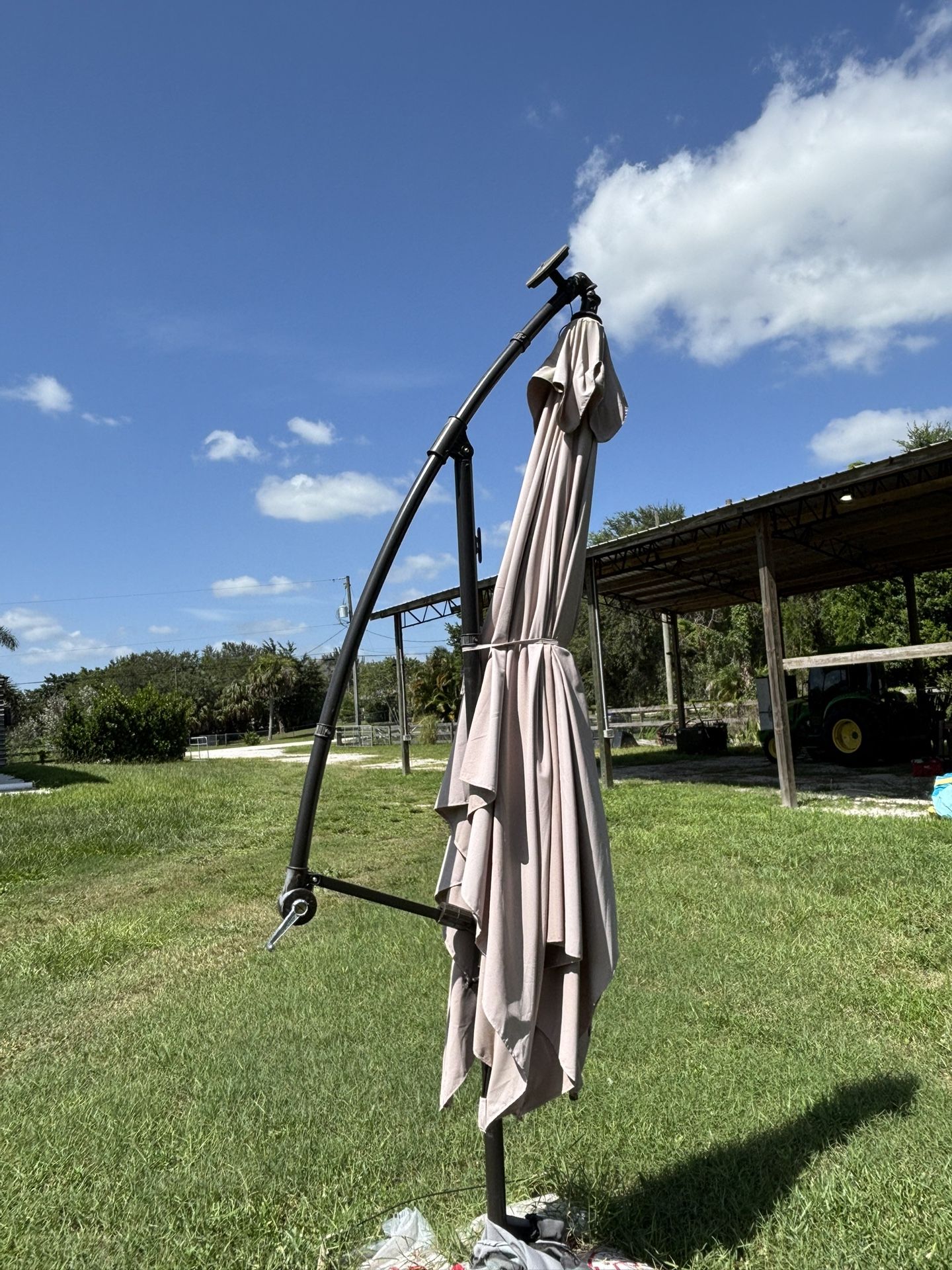 Outdoor Umbrella With Solar Lights