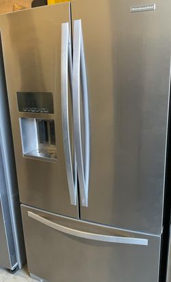 Kitchen Aid French Door Silver Refrigerator Fridge
