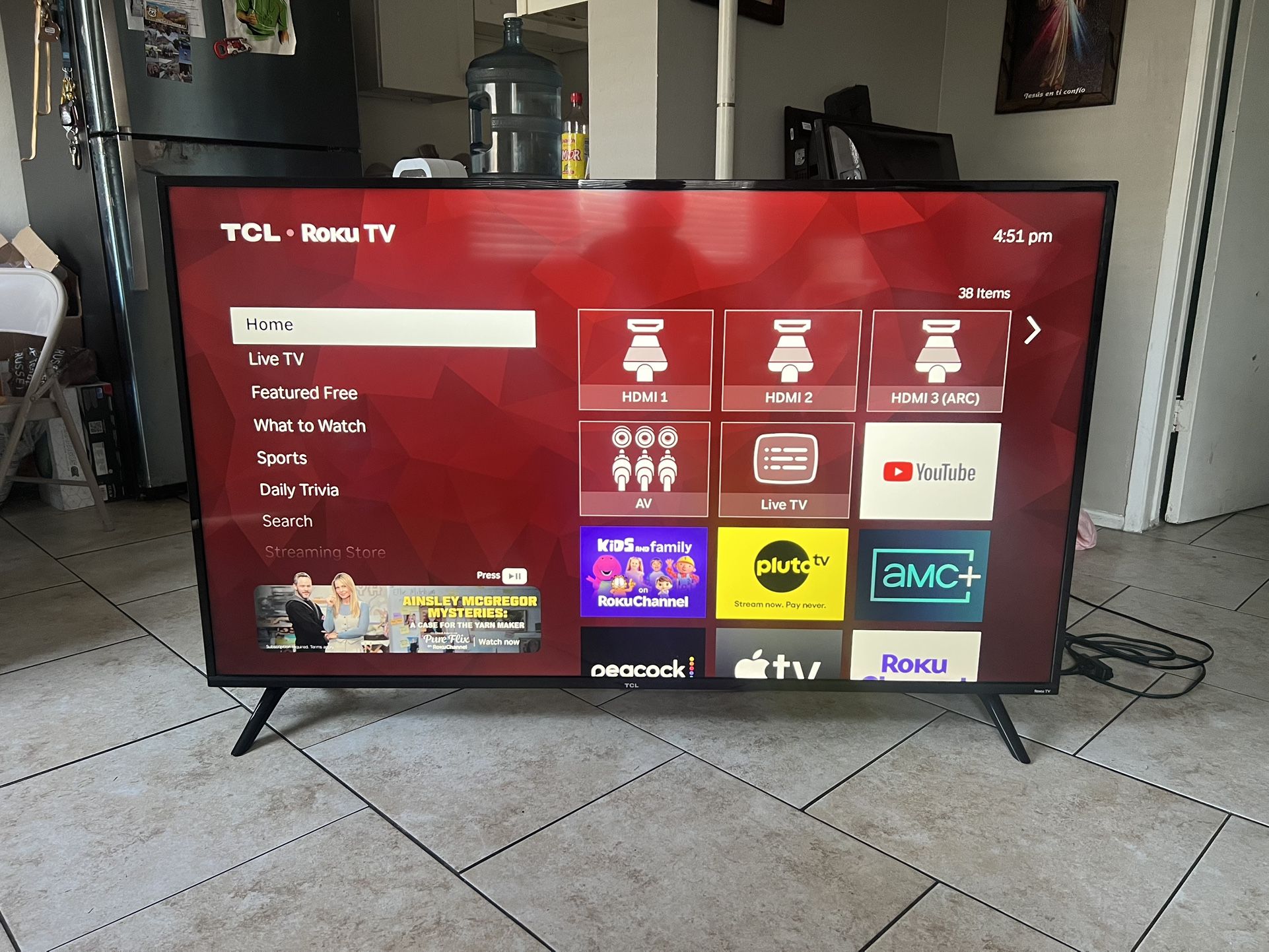 65 Inch 4K Roku TCL Smart TV