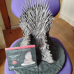 Game Of Thrones 14" Replica Iron Throne With Two Action Figures.