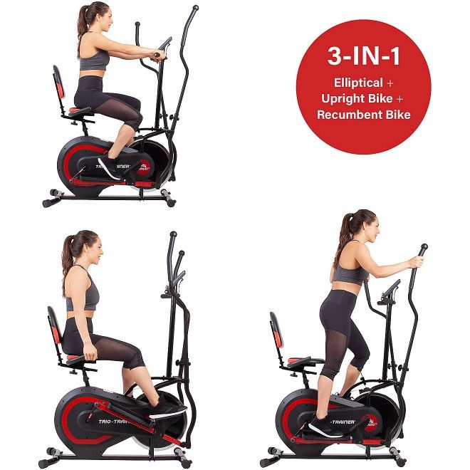 3 In 1 Elliptical Stationary And Recumbent Bike