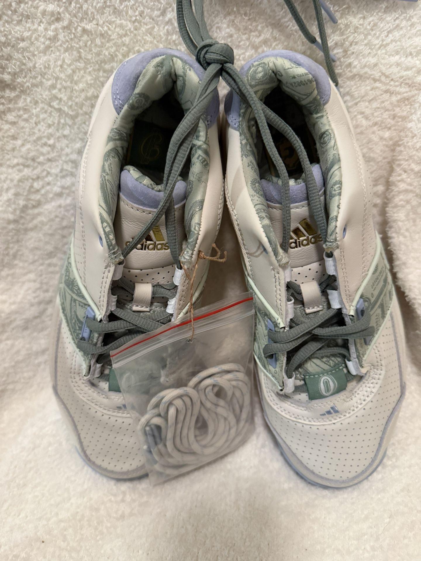 Men’s Adidas Cream and Green Damian Lillard x Adidas Gil Zero Restomod Zero Dollar Bill