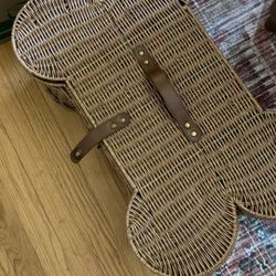 Dog Bone Wicker Storage Basket 