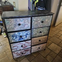 Wood And Fabric Chest 
