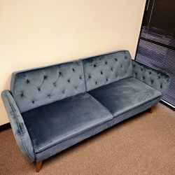 Blue Comfy Futon Couch 