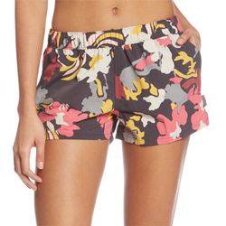 Patagonia Barely Baggies charcoal gray multi floral shorts M
