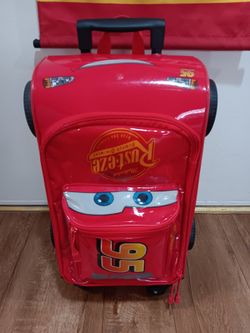 Disney Pixar cars lightning McQueen rolling luggage bag suitcase 3D