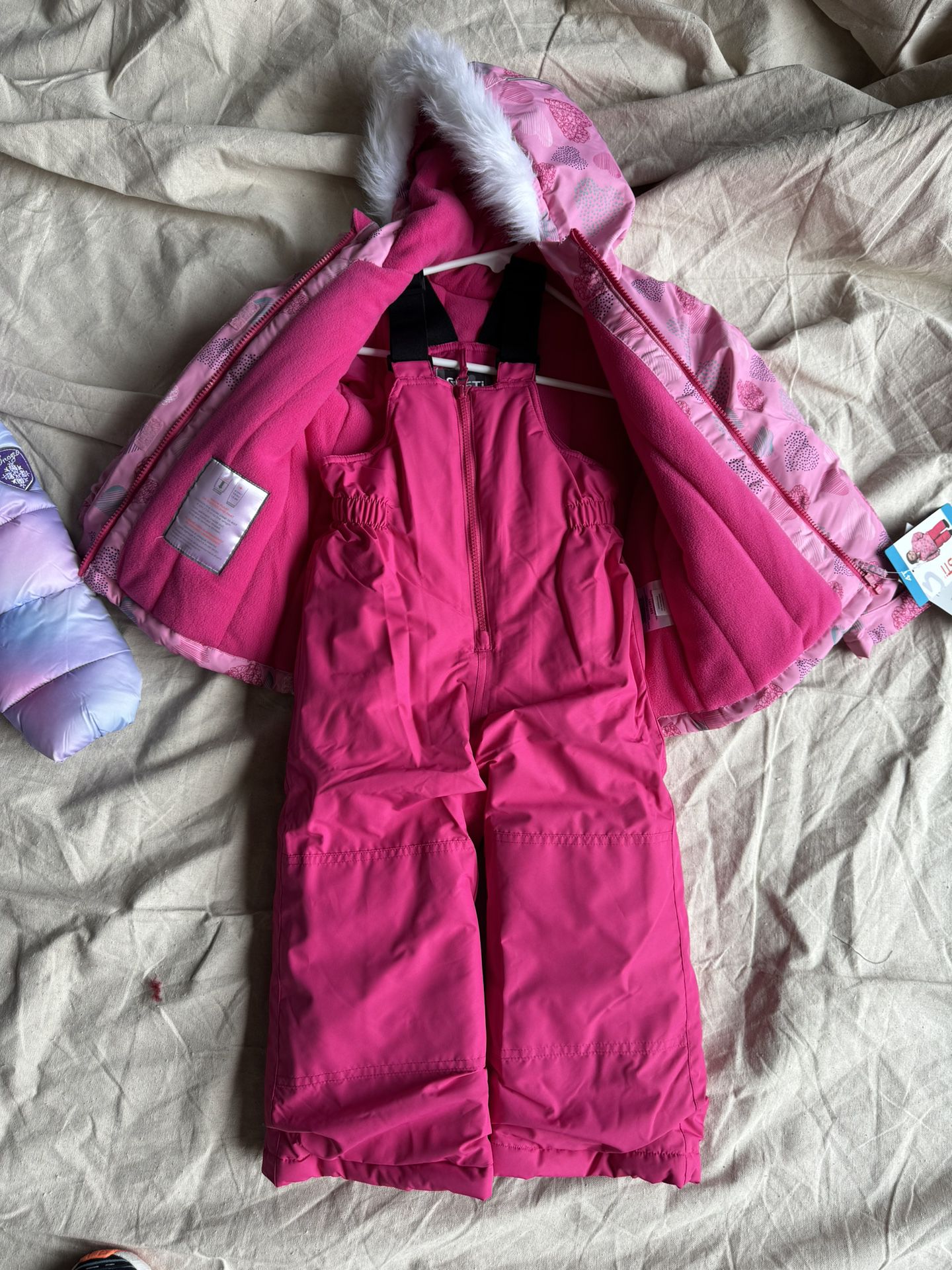 Pink Snow Bib And Jacket New 