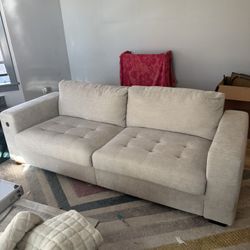 Beige 3-seat Couch With Charging Plug