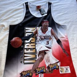  Rand New Mitchell & Ness Allen Iverson Throwback Size Medium 