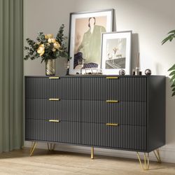 Modern Black Dresser and Nigh-stand set of 2