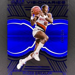 2015-16 Panini Clear Vision Visionaries Clyde Drexler #6 Blue /149 Trailblazer 