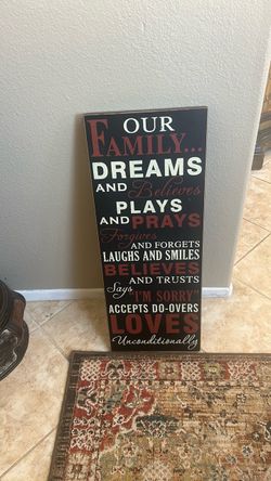 Our Family Inspirational Wood Wall Sign