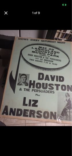 David Houston & Liz Anderson Original 1971 Concert Poster