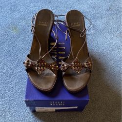 Stuart Weitzman Titanic Brass w/ Original Box
