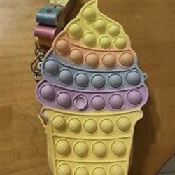 Pop-it Ice Cream Purse Shoulder Bag Handbag Push Bubble Sensory Toy Xmas Gift Ne