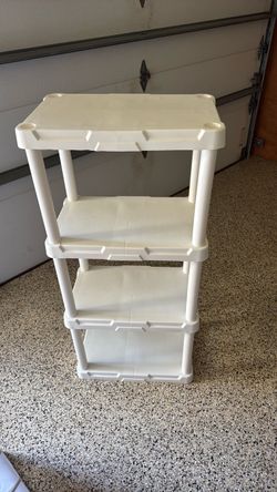 White Plastic 4-Tier Storage Shelf