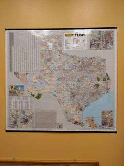Mapsco Texas Wall Map with Hangers