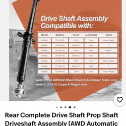 Rear conplete drive shaft for cadillac