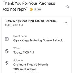 Gypsy Kings Concert Tickets TONIGHT