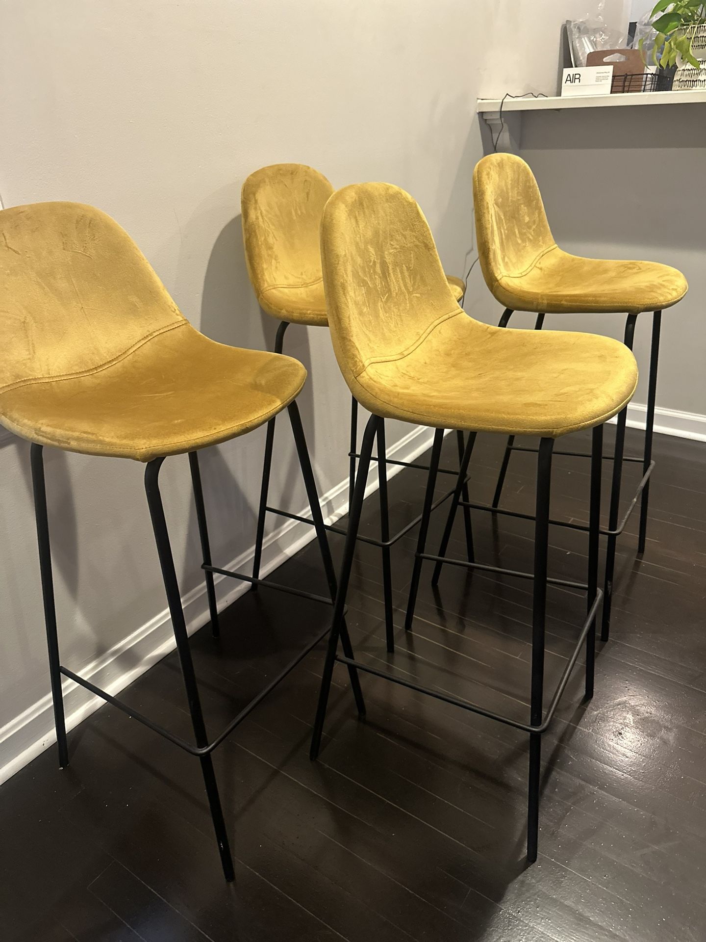 Velvet Bar Height Stools
