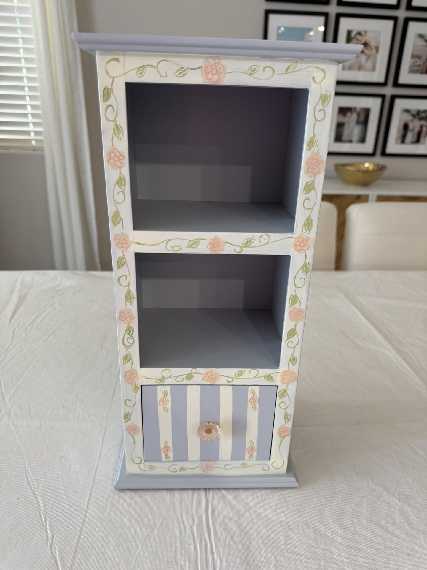Hand Painted Nursery Children’s Small Wooden Cabinet With Drawer