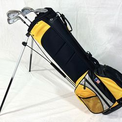 U.S. Kids Golf Club Iron Set UL 63 Set RH 6 8 PW Putter + Stand Bag Youth 43-63”