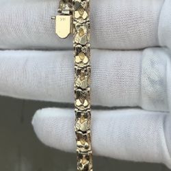 14k Gold Nugget Bracelet 