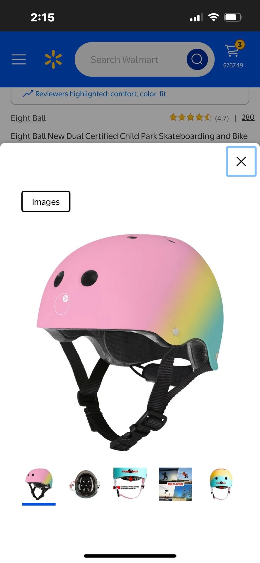 Eight Ball New Dual Certified Child Park Skateboarding and Bike Helmet, Youth 8+