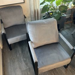 Accent Chairs (Gray Microfiber)