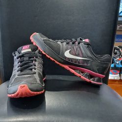 Nike Reax Run 6 Athletic Sneakers. 472647-002. Black/Pink/Silver. Women Size 8.