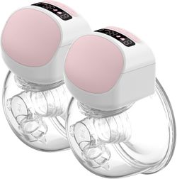 Wearable Breast Pump Hands Free, Pain Free Portable Electric Breastfeeding Pump with 3 Mode & 9 Levels, Rechargeable Milk Pump for Travel & Home, Supe