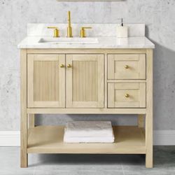 Vanity 37in Single Sink Fluyes Natural 