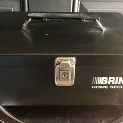 Brinks black metal security box with 2 keys