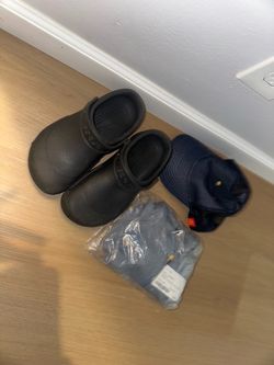Crocs and work clothes