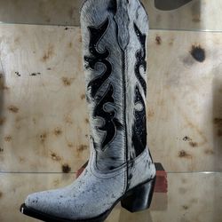 Cowhide zipper long boots"