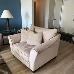Tan Couch, Loveseat & Chair