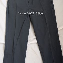 Men's Dark Blue Dickies 38x29.5, Like New Work Pants, 65% Polyester, 35% Cotton, Style 874NV Flat Front, Save $2 And Pickup. East Or West