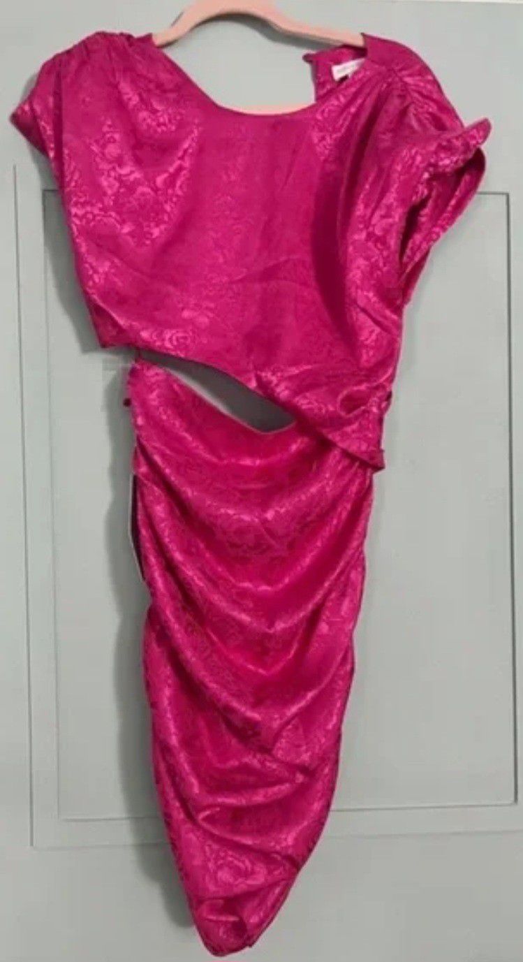  Ronny Kobo Kyle Asymmetric Cutout Ruched Sleeveless Dress

