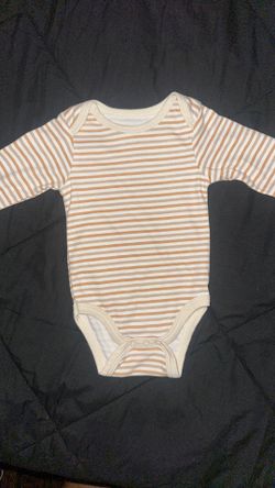 Orange and Nude Striped Onesie